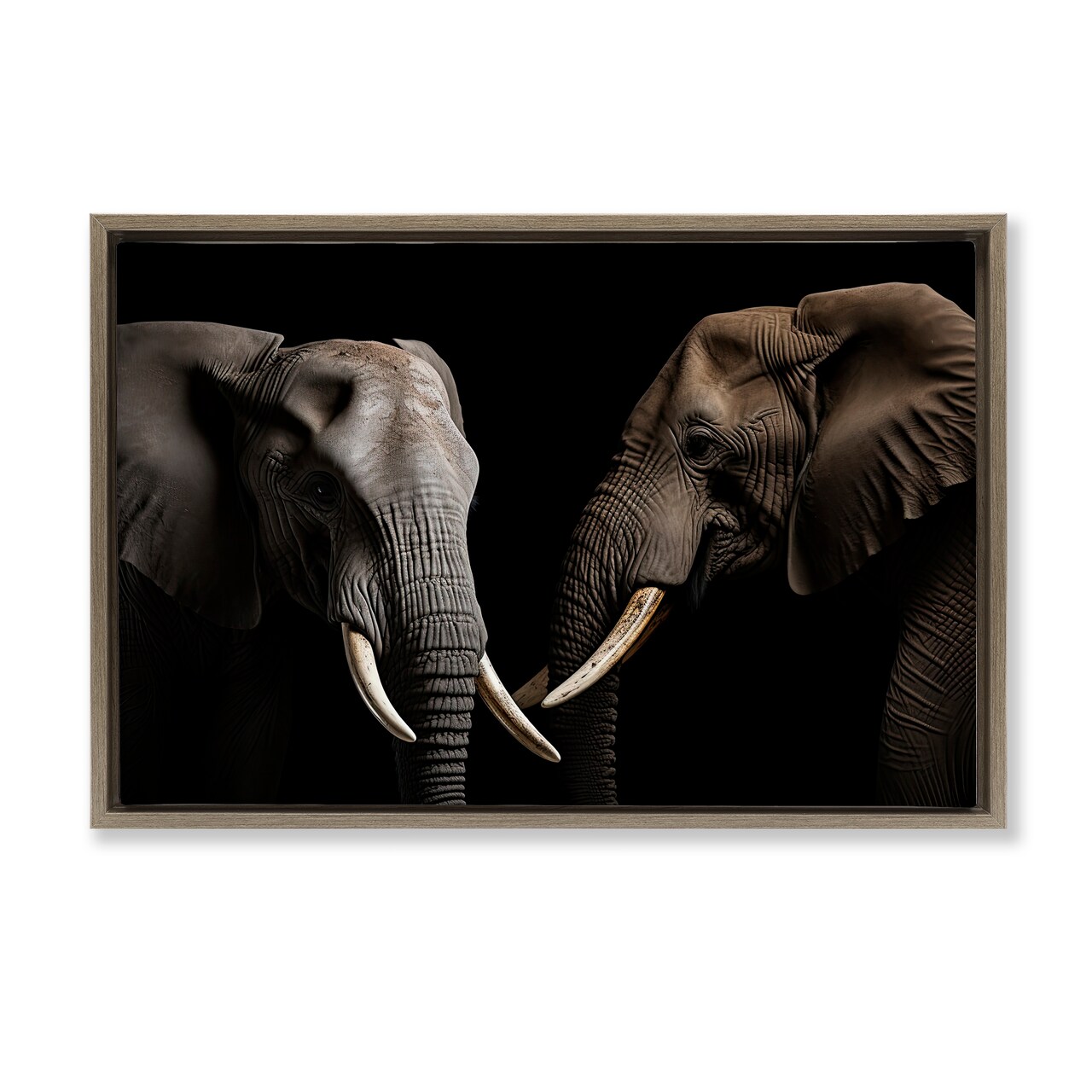 Stupell Industries Pachyderm Elephant Pair Floating Frame, design by Decent Exposures
